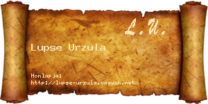 Lupse Urzula névjegykártya